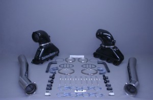 Set Of Bb Gen Iii Manfiold With Aluminum Riser And 4 1/2" Stainless Tailpipes Built To Fit