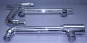 3” x 3” x 5” Polished Stainless Exhaust Crossover Collector