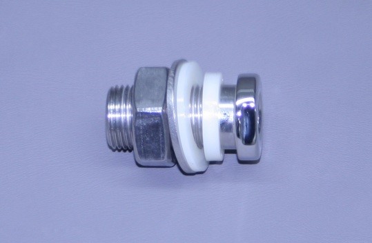 1 1/2" X 1/4" N.P.T. Thru Hull Hydraulic Polished Stainless Fitting (Ea)